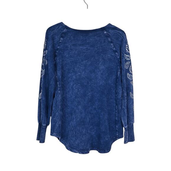 Cover Charge Women's L Vintage Embellished Paisley 3/4 Sleeve T-Shirt - Picture 2 of 10